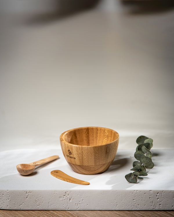 Outils en bambou (bol, cuillère, spatule)