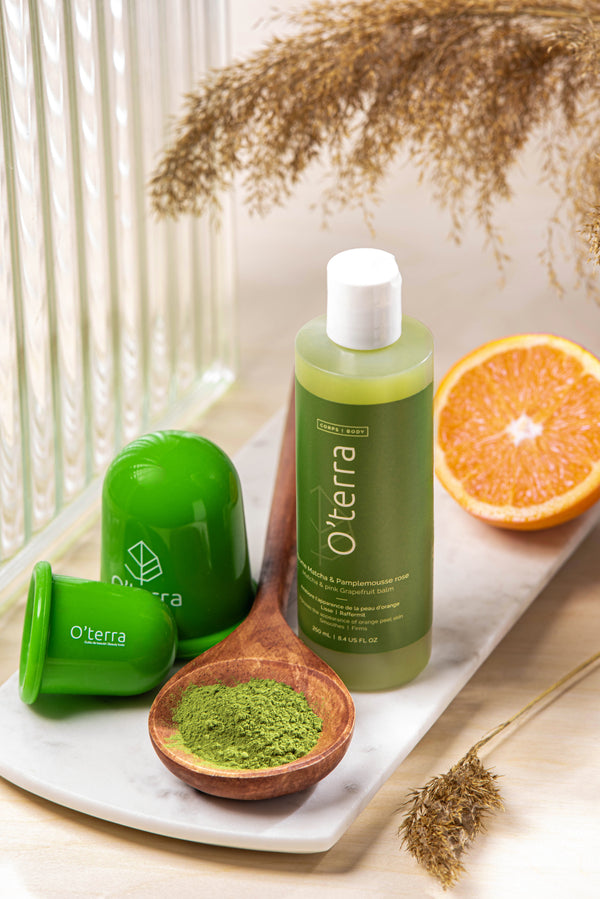 Ventouses corps et Baume au matcha & pamplemousse rose